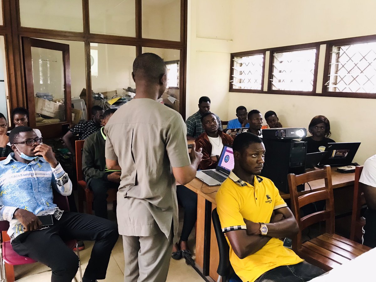 COTCiscoUB's tweet photo. We are happy for a wonderful and successful ORIENTATION SESSION as we welcomed new batch and students of the  University of Buea Cisco Networking Academy, headed by the Coordinator Mr. Anumoh Michael. #UBuea #Cisco #Cybersecurity #NetAcad https://t.co/gNNTYlMoyk