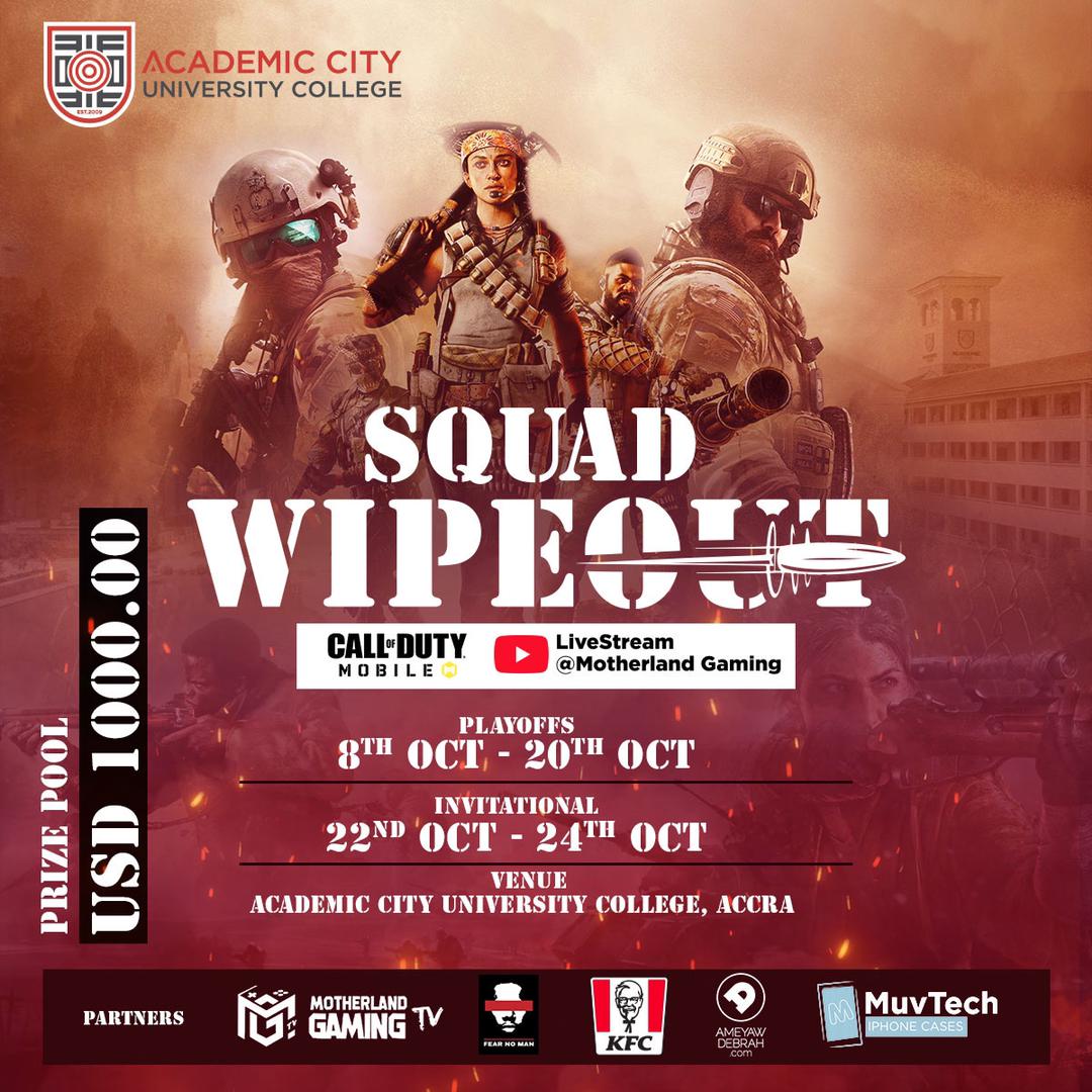 squad_wipeout's tweet photo. The moment we've all been waiting for is here; the finale of Squad Wipeout Season 1, kicks off now on @acitygh campus.
Which team will emerge champions?
Catch the livestream on Motherland Gaming TV's YouTube Channel: https://t.co/aIdD4hDrCy
#Squadwipeout
#Season1
#Invitationals https://t.co/UPhpK7UHvh
