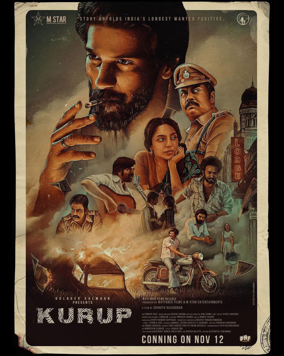 SPICinemas's tweet photo. Actor #DulquerSalmaan’s upcoming thriller #Kurup is releasing on Nov 12! Will you be watching this in the theatres? 

#KurupMovie #DQ #MovieUpdate #SPIUpdates #SPICinemas https://t.co/mudQkV2EFa