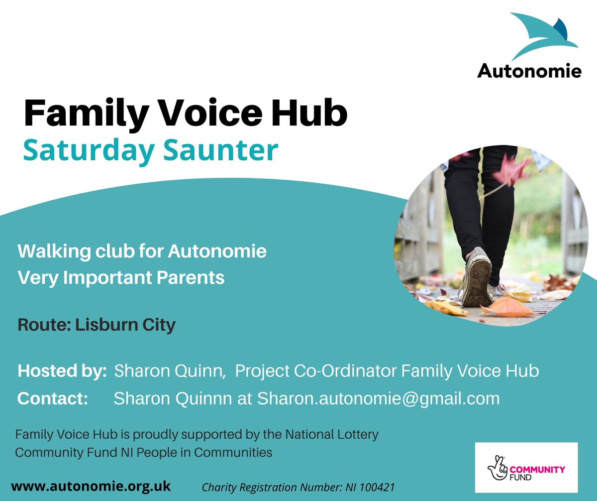 AutonomieInfo's tweet photo. Lots on for 16-30 year olds with additional needs and parent carers at Autonomie today with @lisburnbowl for #Freedom2ChooseProg and our popular walking club ‘Saturday Saunter’ for parents. This week - a bright and breezy Autumnal stroll around Lisburn City! https://t.co/kIDZVkComP