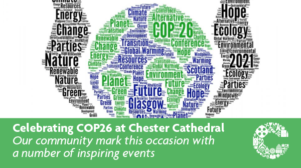 To mark the 26th UN Climate Change Conference of the Parties in Glasgow later this week, there's a number of events taking place here in the Cathedral. #COP26 #COP26Glasgow 

Read more, and discover how to get involved here: 
chestercathedral.com/about/celebrat…