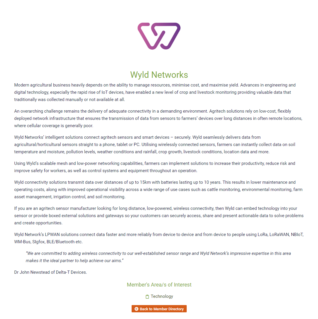 Accionista16's tweet photo. #Tern #Wyld #IoT #LoRaWAN #LEO #satellite #LPWAN 
#NBIoT #WMBus #SIgfox  #BLE #Bluetooth 

Dr John Newstead of Delta-T Devices:

"Wyld Networks’ intelligent solutions connect agritech sensors and smart devices – securely. " https://t.co/1DlsBDGPpO