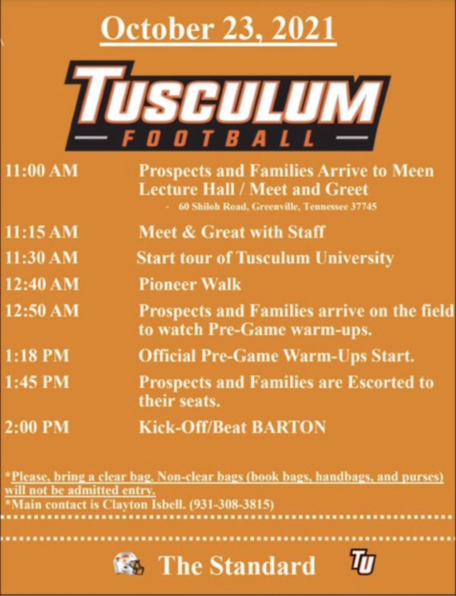 Excited to pull up to <a href="/TusculumFB/">Tusculum Football</a> today with some of @AC_StingraysFB top prospects and talk with coaches and soak up the game day experience and see the facilities! #goPoineers @Big_PlayClay <a href="/CoachKHayes/">Keith Hayes</a> #Stingem 🤙🏼