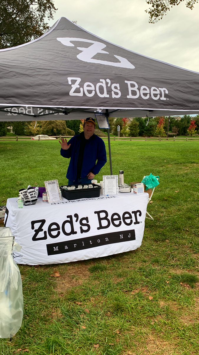 Missus_Zed's tweet photo. It feels like fall today!! Come stock up on Octoberfest (MΓ€rZen) and English Mild (and any of the other 12 varieties we have) at the Burlington County Farmers Market today (till 1pm) #drinklocal #drinkzeds #njcraftbeer #njfresh #farmersmarket #njbeer #moorestown #beerforbreakfast https://t.co/O958aTmSED