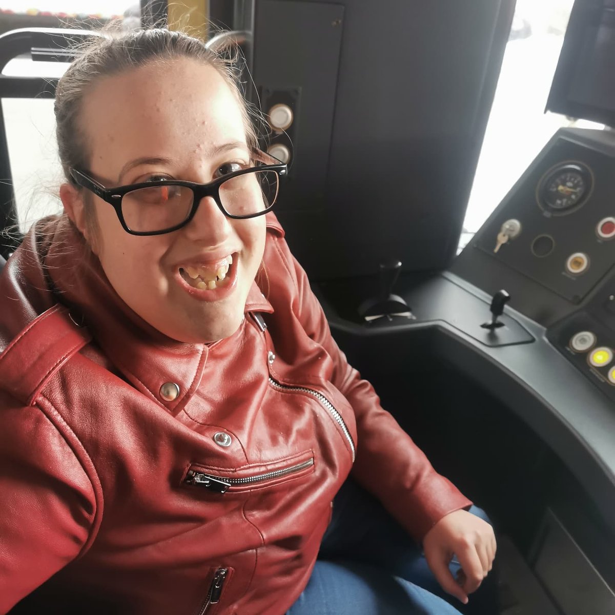 MelB_13's tweet photo. @merseyrail My little sister had the best time and even got to sit in the driver's seat! Completely accessible for her and she can't wait for them to be in service. Thank you to the lovely supportive staff! https://t.co/RGClmkg3DY