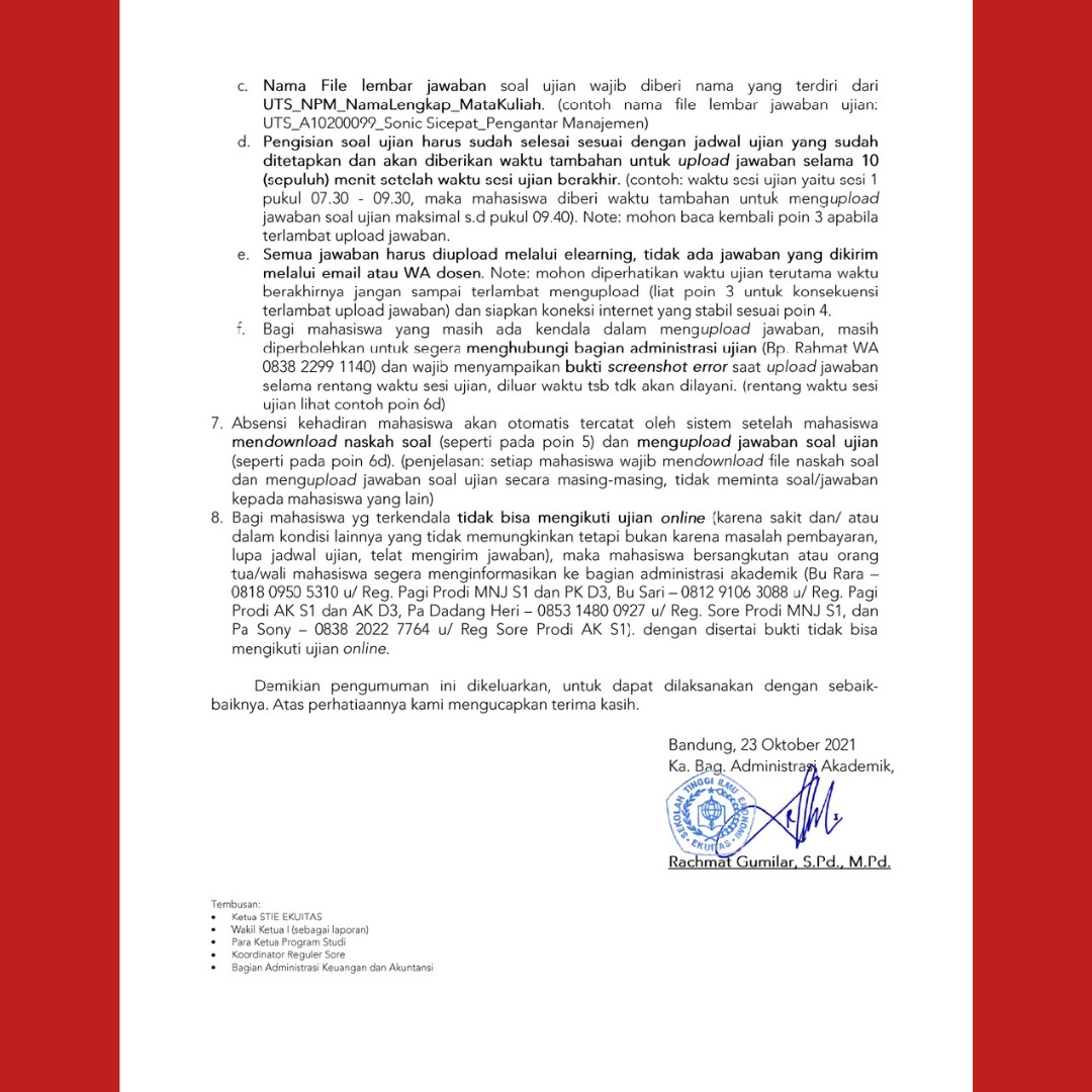 [INFO EKUITAS] 

Selengkapnya.
instagram.com/p/CVX0zxXJHEf/…

bem.ekuitas.ac.id
Instagram    : <a href="/bemekuitas/">BEM EKUITAS</a>
Line@           : @492jwufa
Twitter          : <a href="/bemekuitas/">BEM EKUITAS</a>
Youtube        : BEM STIE Ekuitas
Facebook     : BEM STIE Ekuitas