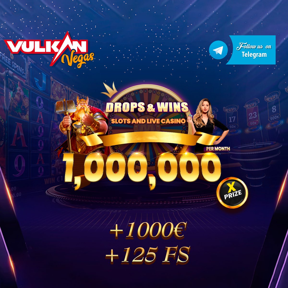 Get your #bonus &amp; #bonuscode in #Telegram 

#vulkanvegas #casino #slots #bigwin