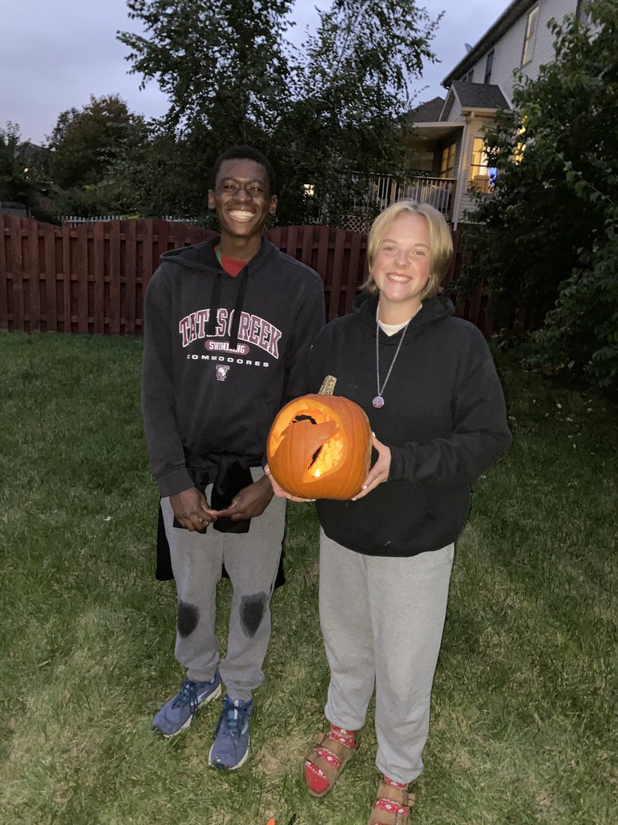 TatesCreekXC's tweet photo. The competition was stiff, with many worthy candidates. But only one could be victorious. Phil Lamartiniere and Haley Mickelwait are your 2021 Pumpkin carving champions! https://t.co/304UBfwHPQ