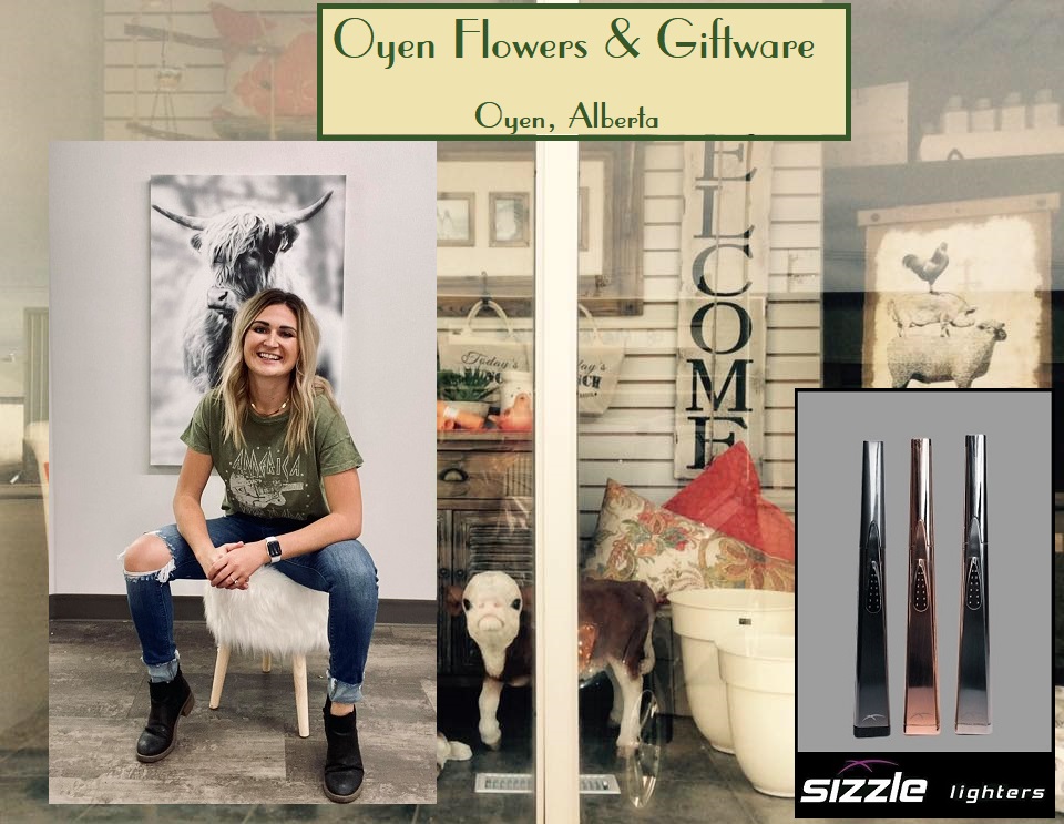 Oyen Flowers and Giftware in Oyen, AB is one of over 140 locally owned retail stores across Canada that carry Sizzle USB rechargeable lighters.

Ask Selena to demonstrate one for you!

#oyenalberta #shoplocalalberta #sizzlelighterscanada #usblighter #canadagiftstores