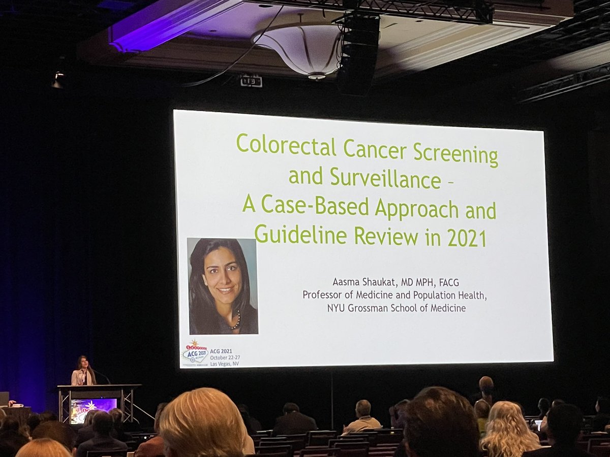 SusanLouMD's tweet photo. Excellent case based review of updated #CRC screening &amp; surveillance by my amazing mentor @AasmaShaukatMD! 

#ACG2021 #GITwitter #GIFellowship #VaxxedNMasked #Boosted #MedEd @AmCollegeGastro @ASGEendoscopy https://t.co/j4Mb2UG9eE