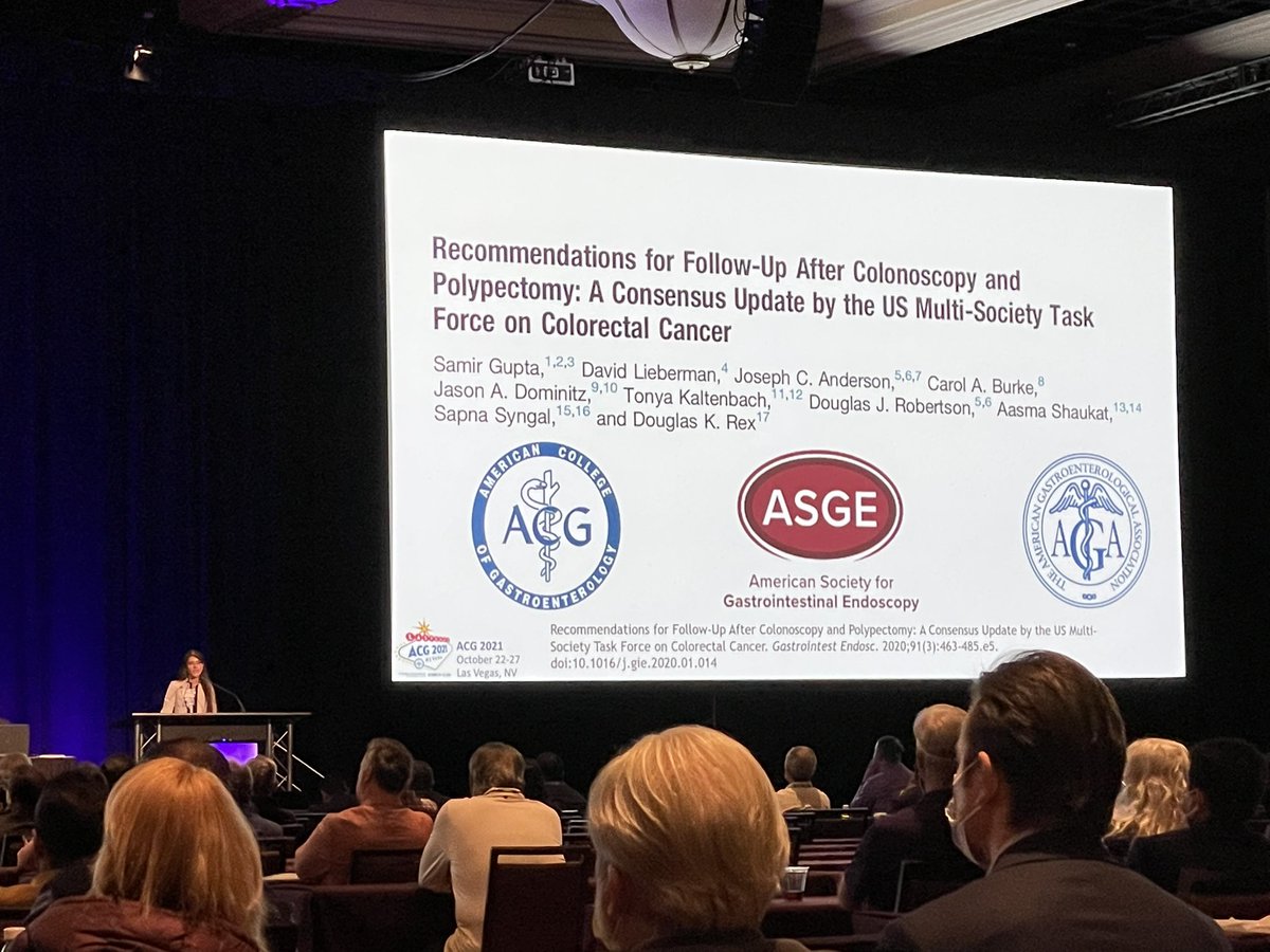 SusanLouMD's tweet photo. Excellent case based review of updated #CRC screening &amp; surveillance by my amazing mentor @AasmaShaukatMD! 

#ACG2021 #GITwitter #GIFellowship #VaxxedNMasked #Boosted #MedEd @AmCollegeGastro @ASGEendoscopy https://t.co/j4Mb2UG9eE