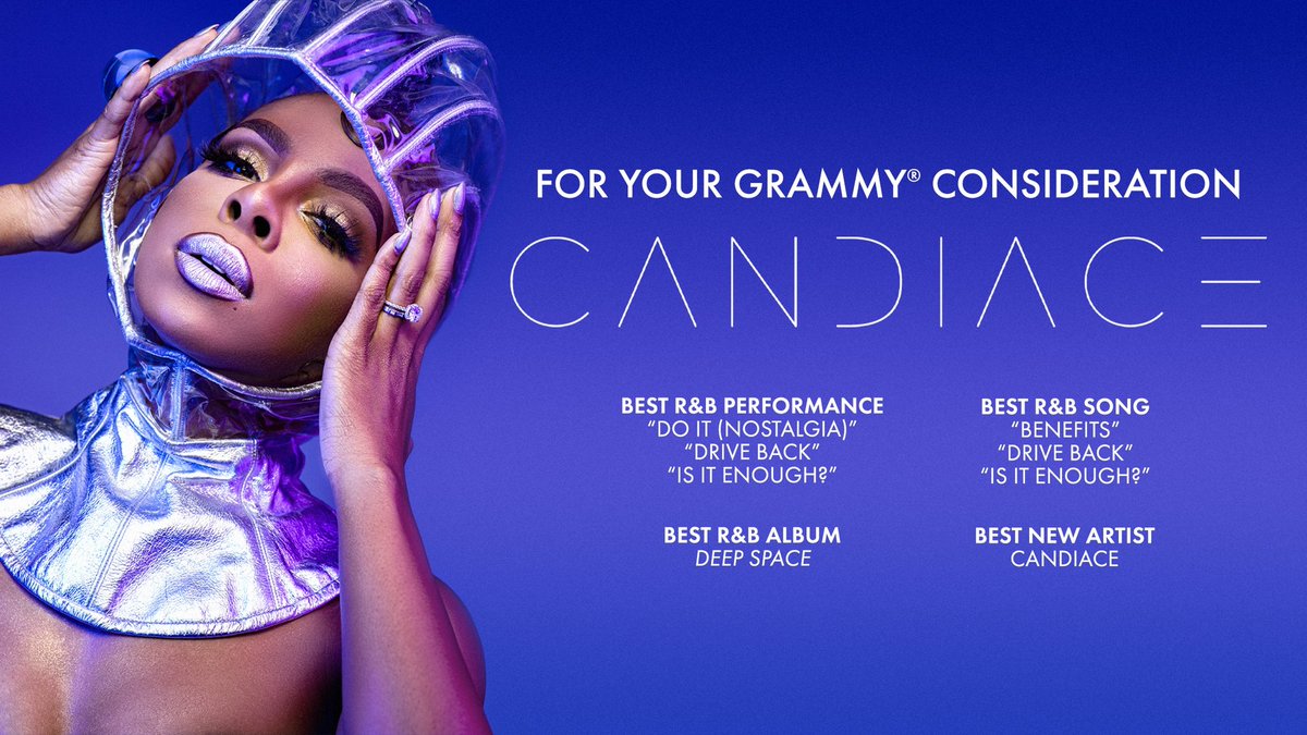 TherealCANDIACE's tweet photo. If shooting your shot was a person? 🙋🏾‍♀️ Can’t believe I’m writing this. Members of the Recording Academy, please consider me as a ballot favorite for this year’s GRAMMY voting in the categories of Best New Artist, Best R&amp;B Album, Best R&amp;B Song &amp; Best R&amp;B Performance! 🙏🏾🪐❤️ https://t.co/Cwqv447o8B