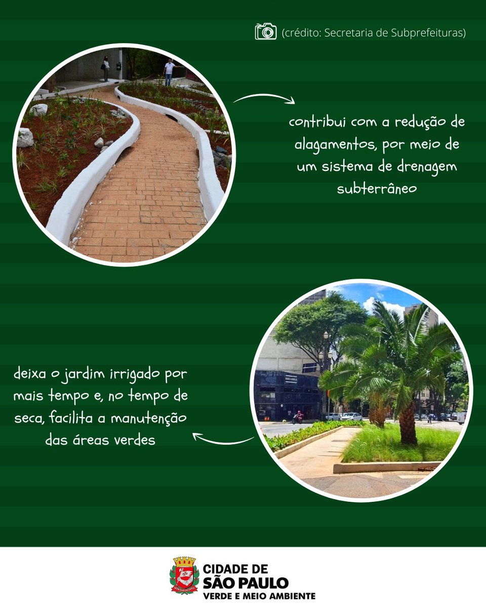 svmasp's tweet photo. Os Jardins de Chuva facilitam o escoamento das águas pluviais e contribuem com a redução de alagamentos, por meio de um sistema de drenagem subterrâneo.

Você sabia disso?

#jardimdechuva #meioambiente #natureza #svma #saopaulo #sp #chuva #alagamentos https://t.co/xW6KK6oFkS