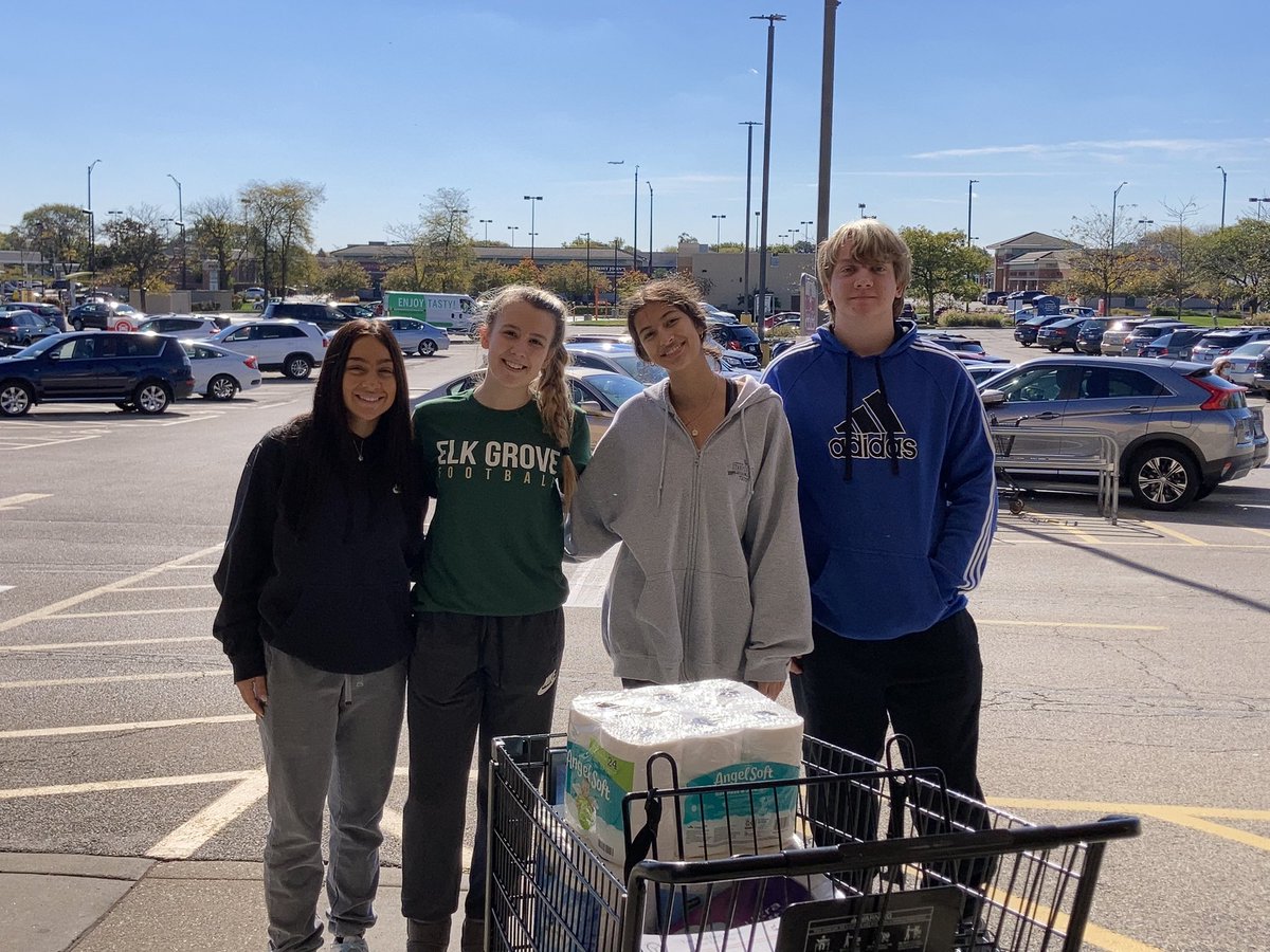 ElkGroveLTS's tweet photo. #eglts students worked today with the @EGTownship food pantry to collect items. Thousands of items were collected. It was a great demonstration of communication snd #leadership https://t.co/hRNS5JTLBy