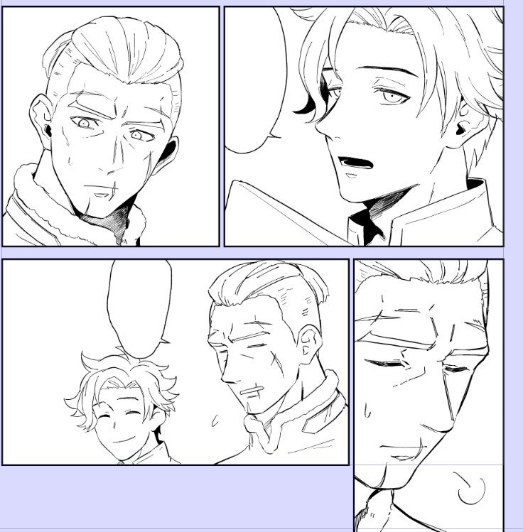 いつもと違う描き方で原稿してみよ!って始めたけど、段々いつも通りの絵に戻ってきている気がする… 