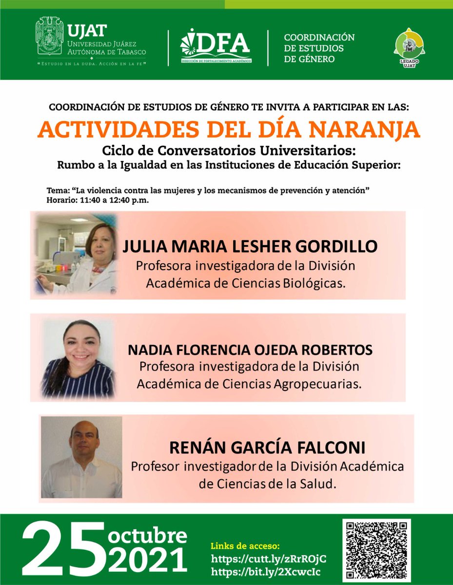 UJAT's tweet photo. Participa en las actividades por el Día Naranja, este 25 de octubre. https://t.co/I0q1dzKhso
