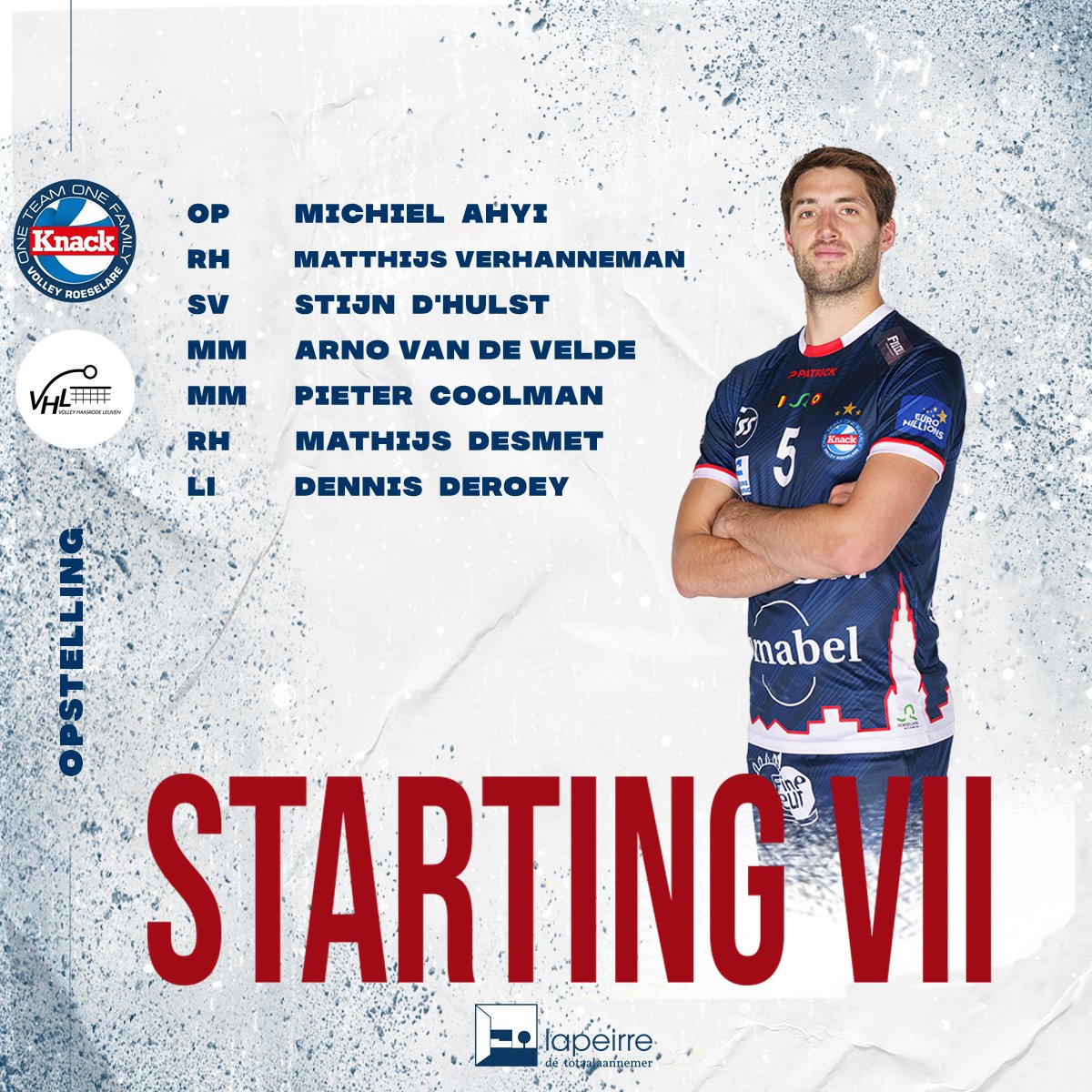 Dit zijn de 7 spelers die zullen starten 🙌