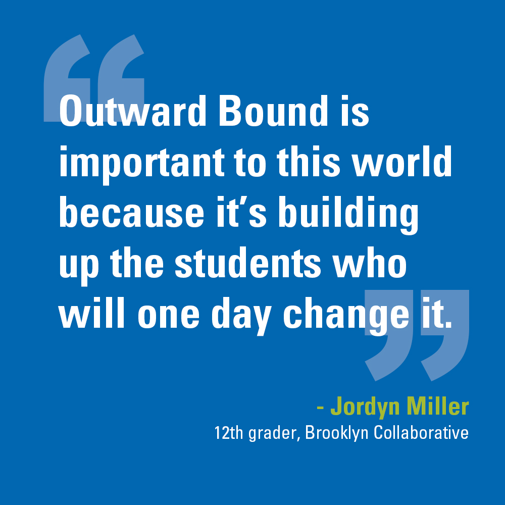 NYCOutwardBound's tweet photo. "#OutwardBound is important to this world because it's building up the students who will one day change it." -Jordyn Miller, 12th grader at #BrooklynCollaborative @OutwardBoundUSA https://t.co/9fvUbLjuMV