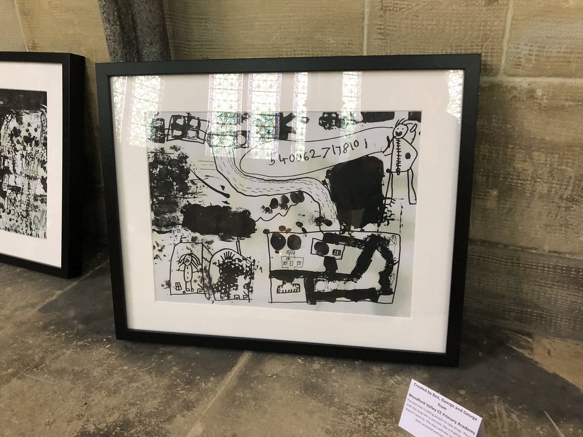 EstArm's tweet image. Thought-provoking responses by local schools on Modern Slavery at Salisbury Cathedral, in the Magna Carter room. #art #inspiredyoungpeople #exhibition