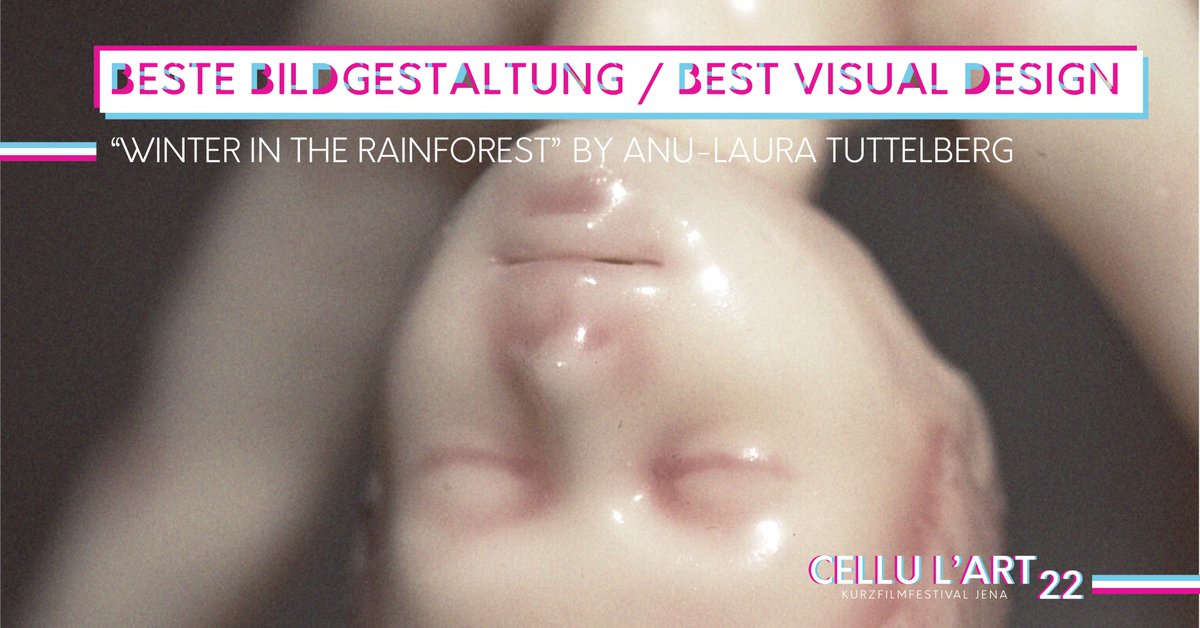 Congratulation to 'Winter in the Rainforest' by Anu-Laura Tuttelberg for winning the Best Visual Design Award. #jena #kurzfilm #kultur #filmfestival #cellulart