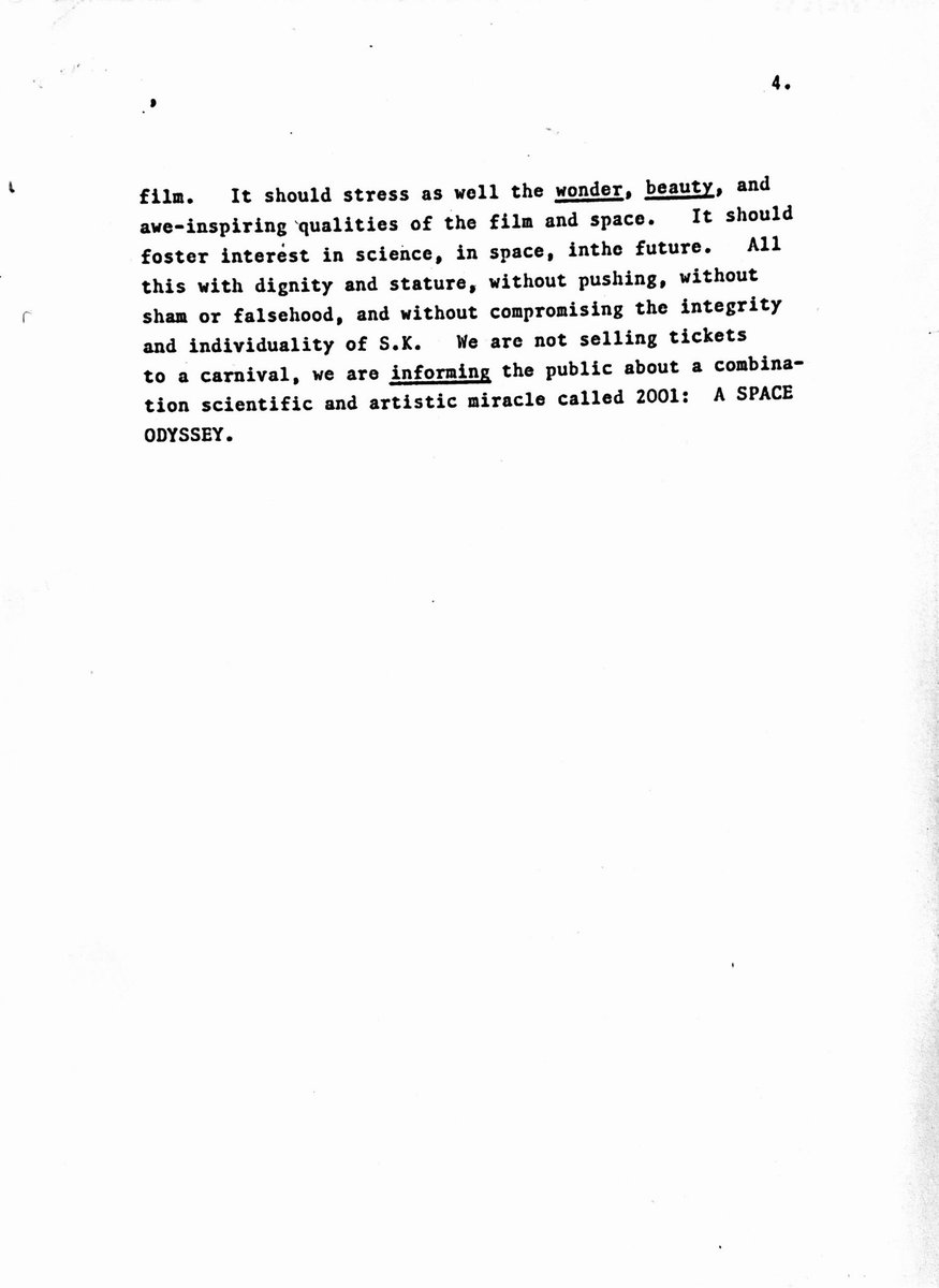ariellebeau's tweet photo. obsessed with stanley kubrick and arthur c. clarke’s press criteria for 2001 this the hardest shit i’ve ever read in my life https://t.co/Ii1pQ3IOon