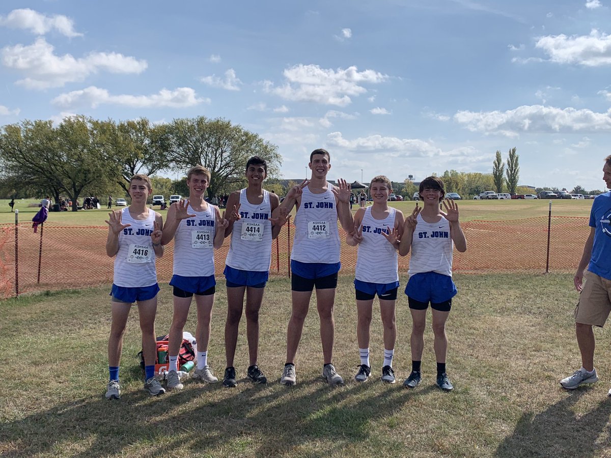 sjhtigerxc's tweet photo. High school boys placed 4th as a team at the Wichita East Regional! They are State Bound for the 7th year in a row! Proud of these boys for overcoming injuries and illness to qualify for State again. https://t.co/HBV4fZLbl8