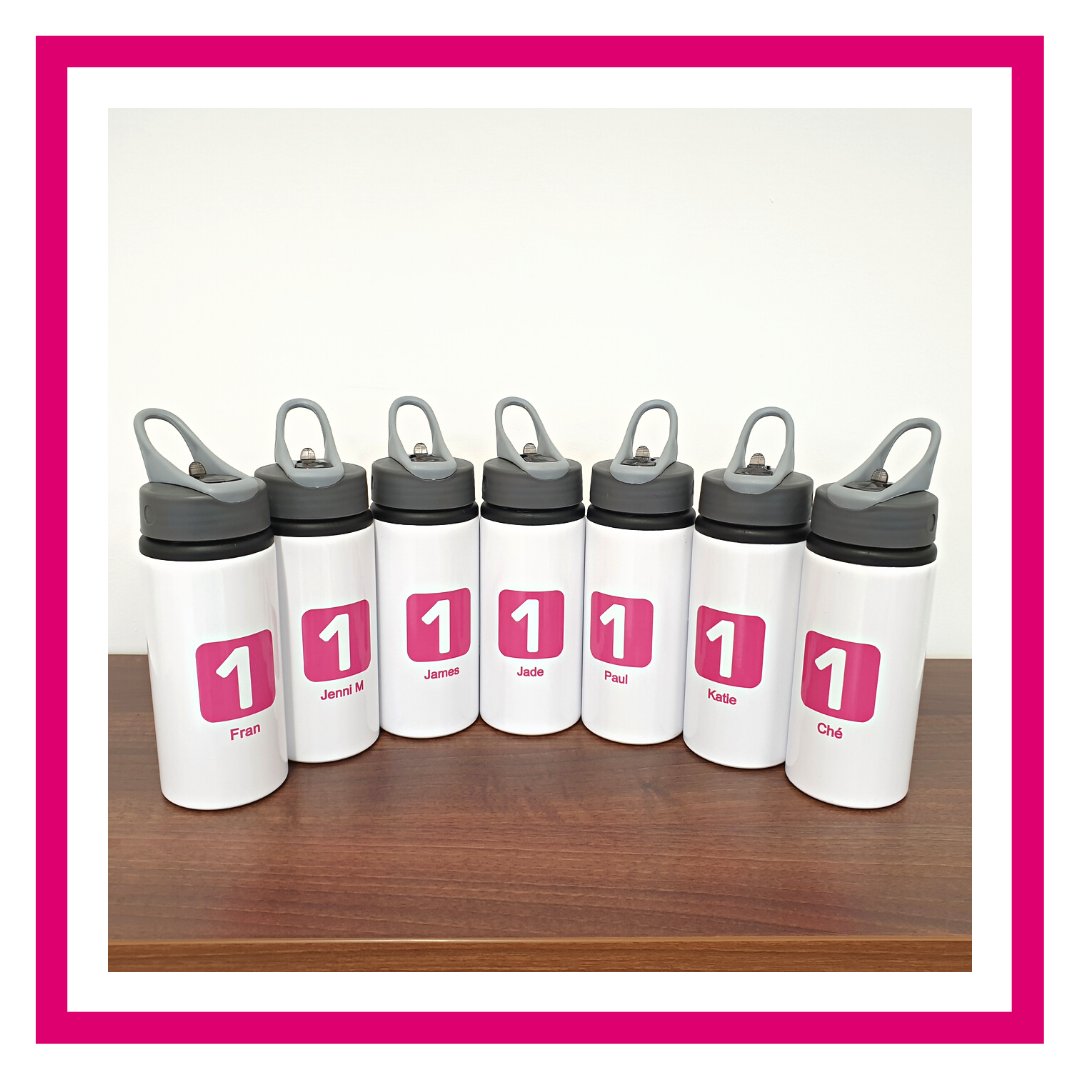 In a bid to encourage cutting down on single-use plastics we have bought the team these personalised water bottles from our good friends at KiiWii Clothing &amp; Promotions Ltd. They also encourage staff members to drink more water and stay properly hydrated. Plus they look cool!