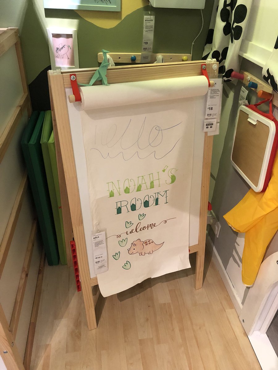 jonnyansell's tweet photo. @IKEAUK As it’s called Noah’s room, Noah decided to make a tiny dinosaur for the bedroom display in Leeds. 🦖🦕 https://t.co/sYre7NCho8