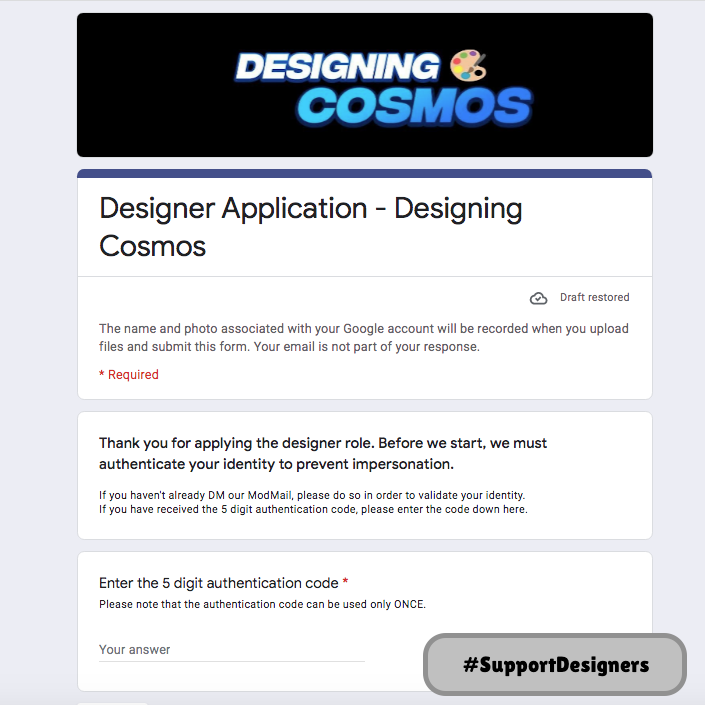 DesigningCosmos's tweet photo. 🍃🎨 Applying for designer role in a Discord server is never that easy! 

Simply DM our ModMail telling us your wish to apply, and then you will be prompted to a completely full-guide Google Form for application!✍️

More ahead 👀 so make sure you did click the🔔
#DesigningCosmos https://t.co/SJ0aSfK3W0