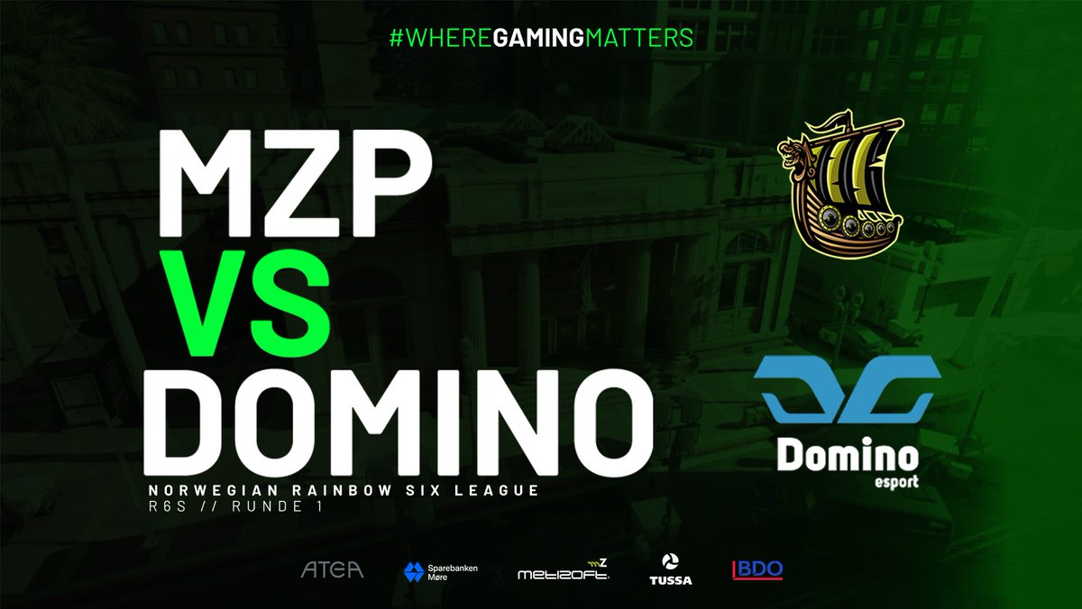 #R6S 

I kveld starter den norske ligaen! Vi er klare for å befeste vår plass i toppen💪🏽

🆚 <a href="/DominoEsports/">Domino Esports</a> 
🕗 20:00
🎥 TBA

#WhereGamingMatters💚