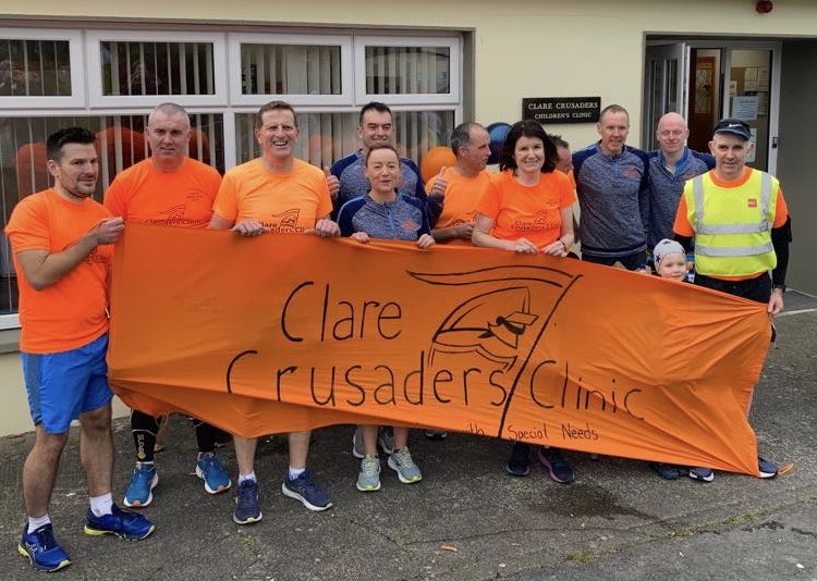 broadmoreRC's tweet photo. Some of the Clare crusaders runners and supporters after completing the virtual ⁦@dublinmarathon⁩ #runyourtown thru the parishes of doora barefield, Ennis, clooney, Quin and tulla this morning https://t.co/HlrLk34GyY