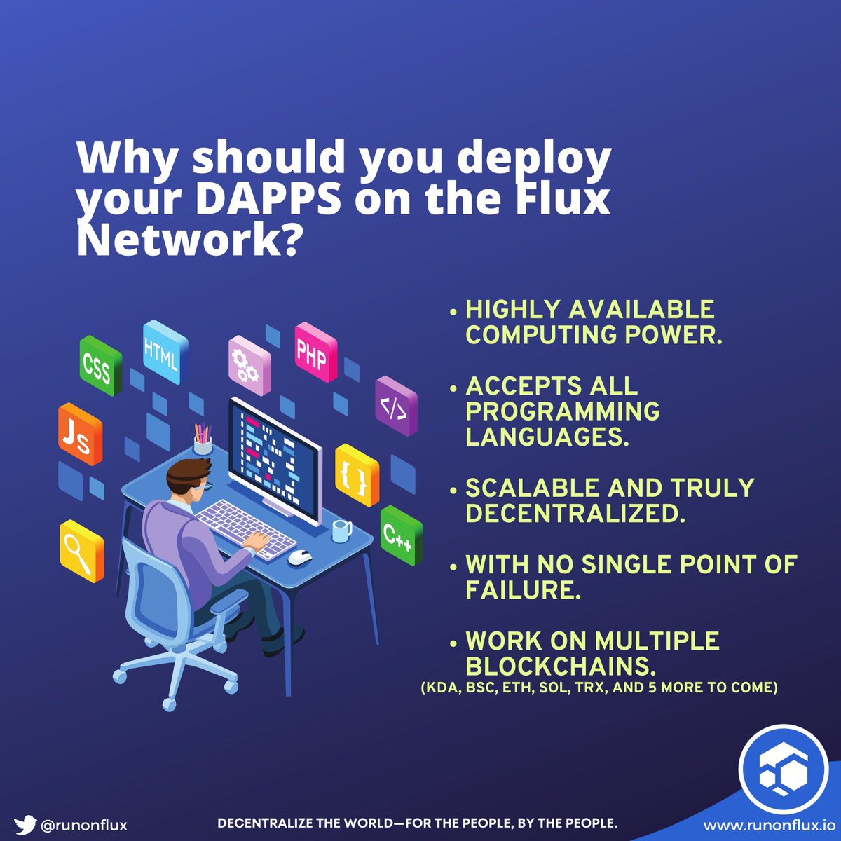dgzdegen's tweet photo. Deploy your #dapps on @RunOnFlux! You will be treated as kings and queens! Flux is taking you the #WEB3 revolution! 😎

#technology #coding #programming #datacenter #devops #iot #cloudcomputing #softwaredevelopment #helloworld #code #coding #devlife #reactjs #devgirls #dev_girls https://t.co/CWJEuwc1Yd