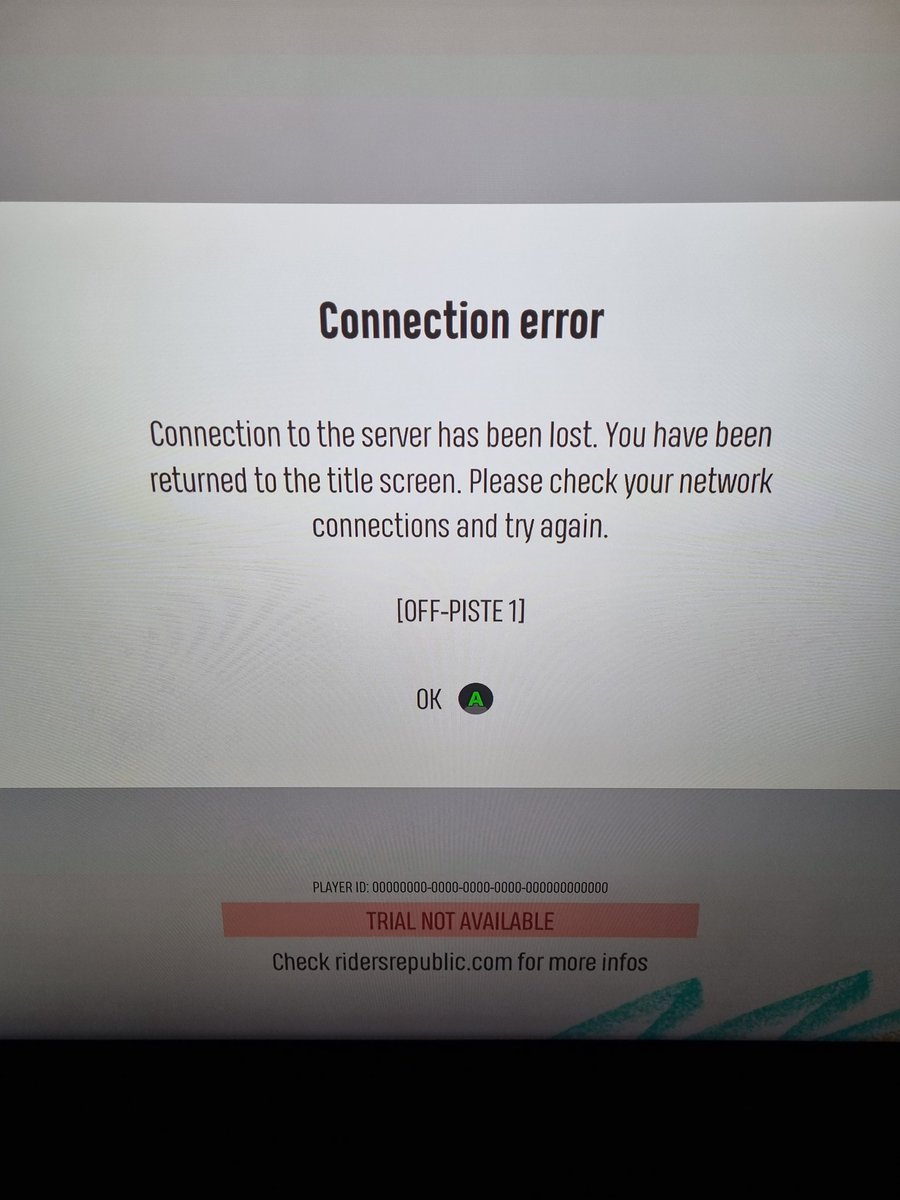 CzStarz's tweet photo. @Strike_NVII @RidersRepublic I got to play for 20 minutes then I got disconnected then I tried to login and then the same issue I had at came back https://t.co/9lcW9LNz9m