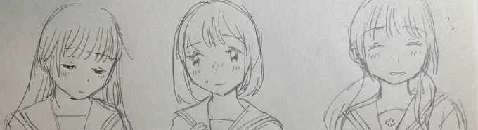 久石譲さんの曲を聴きながらひたすら制服女子描いてたよ(短いやつは顔以外模写なので省略) 