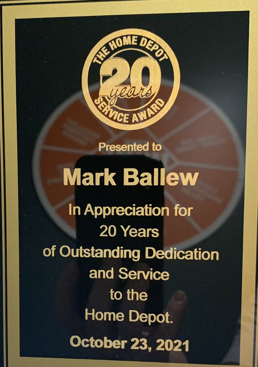 Hard to believe 20 years ago today I walked into store 1402 (NLR) for orientation not realizing the amazing journey ahead.  So many great associates to be thankful for and their contributions to this 20 year milestone.  Thank you Home Depot for these great years!