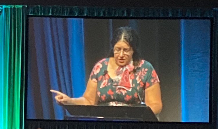 Raff5K's tweet photo. “we mustn’t try to run away from discomfort or keep it from our children” @KeklaMagoon #RevolutionInOurTime @aasl #AASL21 @NJASL https://t.co/k2voYBpeKV