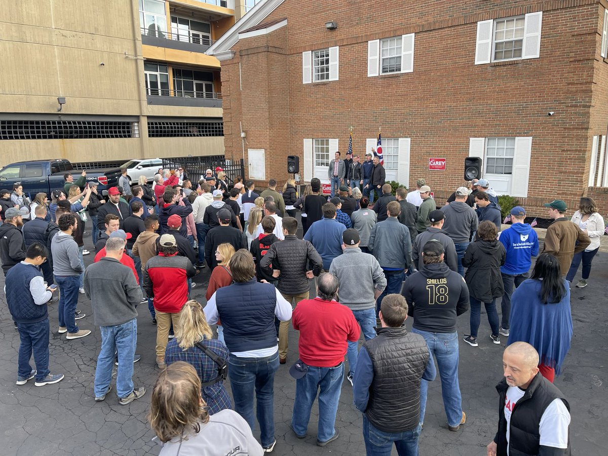 MikeCareyOH15's tweet photo. The #BuckeyeBattalion came out in full force this morning to rally around our campaign & bring home a big win on November 2!
Thank you to everyone for your hard work today & to @Paduch @JonHusted @FrankLaRose @Yost4Ohio for pumping up the crowd!! https://t.co/WqMB4ixbmb