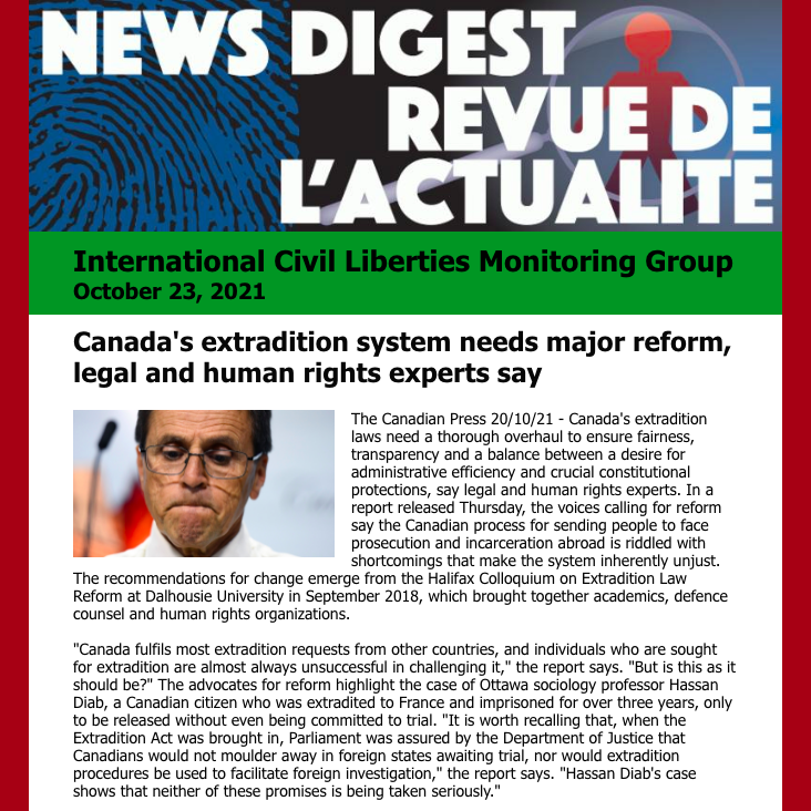 ICLMG's tweet photo. Our News Digest is out! https://t.co/4KkjfKSafv
- #Canada's #extradition system needs major reform
- Lawyer files suit for 26 Cdns stuck in Syrian camps
- #BillC10 could lead to censorship
- Facebook's secret blacklist of "dangerous people &amp; orgs" &amp; more
#cdnpoli #climatesecurity https://t.co/Oy60BbZZ8W