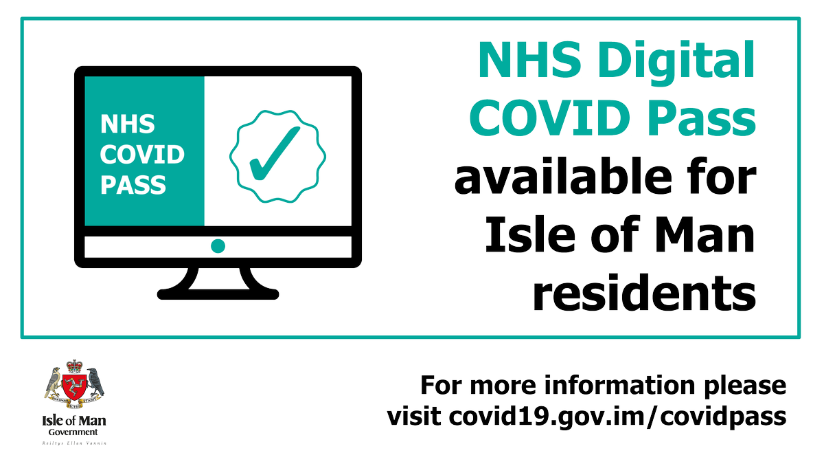 #IsleofMan residents can access a digital copy of their vaccination status through the NHS England COVID Pass service. 

To access the online service visit: covid-status.service.nhsx.nhs.uk

To request a paper copy of the vaccination certificate call Freephone number 0808 1624 119