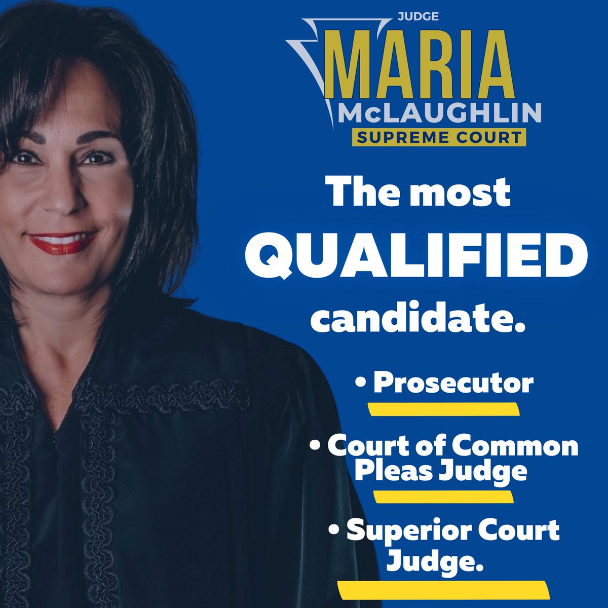 McLaughlin4PASC's tweet photo. Qualifications matter. 

Experience matters. 

Vote for Judge Maria McLaughlin for PA Supreme Court. Our judiciary deserves her. 

#TeamMaria #McLaughlin4Supreme #Vote2021 #JudgesMatter #MakingHistory #experiencematters https://t.co/IbfZePpVwi