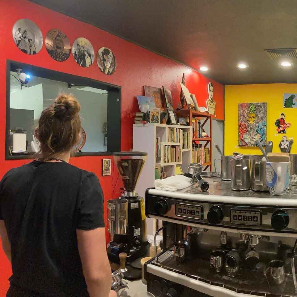 soitgoescoffee's tweet photo. @AceTroyPopArt  hath taken over the shop https://t.co/WWG7L8HiLq
