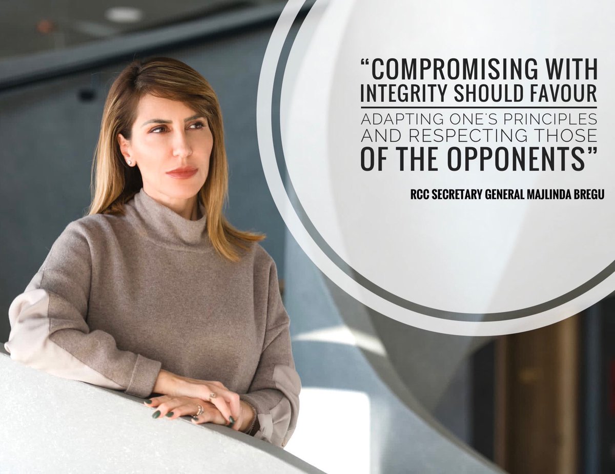 "I believe compromising with integrity should favour adapting one's principles and respecting those of the opponents"➡️#RCCSG <a href="/MajlindaBregu/">Majlinda Bregu</a> in exclusive interview for <a href="/Balkan_insider/">Balkan Insider</a> on #RegionalCooperation #GreenAgenda #DigitalAgenda #CRM👉 bit.ly/3ni82oA