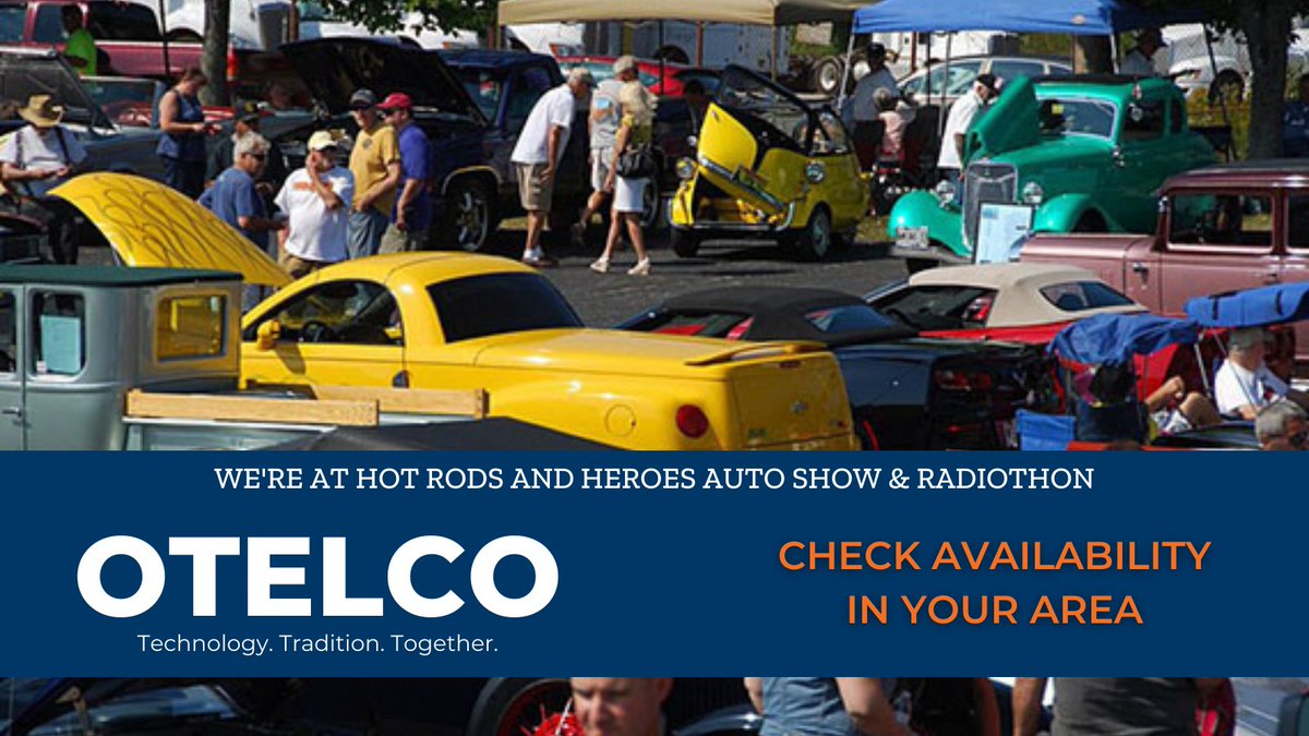 Today! Hot Rods &amp; Heroes @ Bill Dodge in Westbrook from 10-3! Free entry! We’re @ the event with prizes and swag to giveaway, so stop over to learn about our high speed fiber internet being built through Cumberland County.

Check availability in your area, hubs.ly/H0Zktbg0