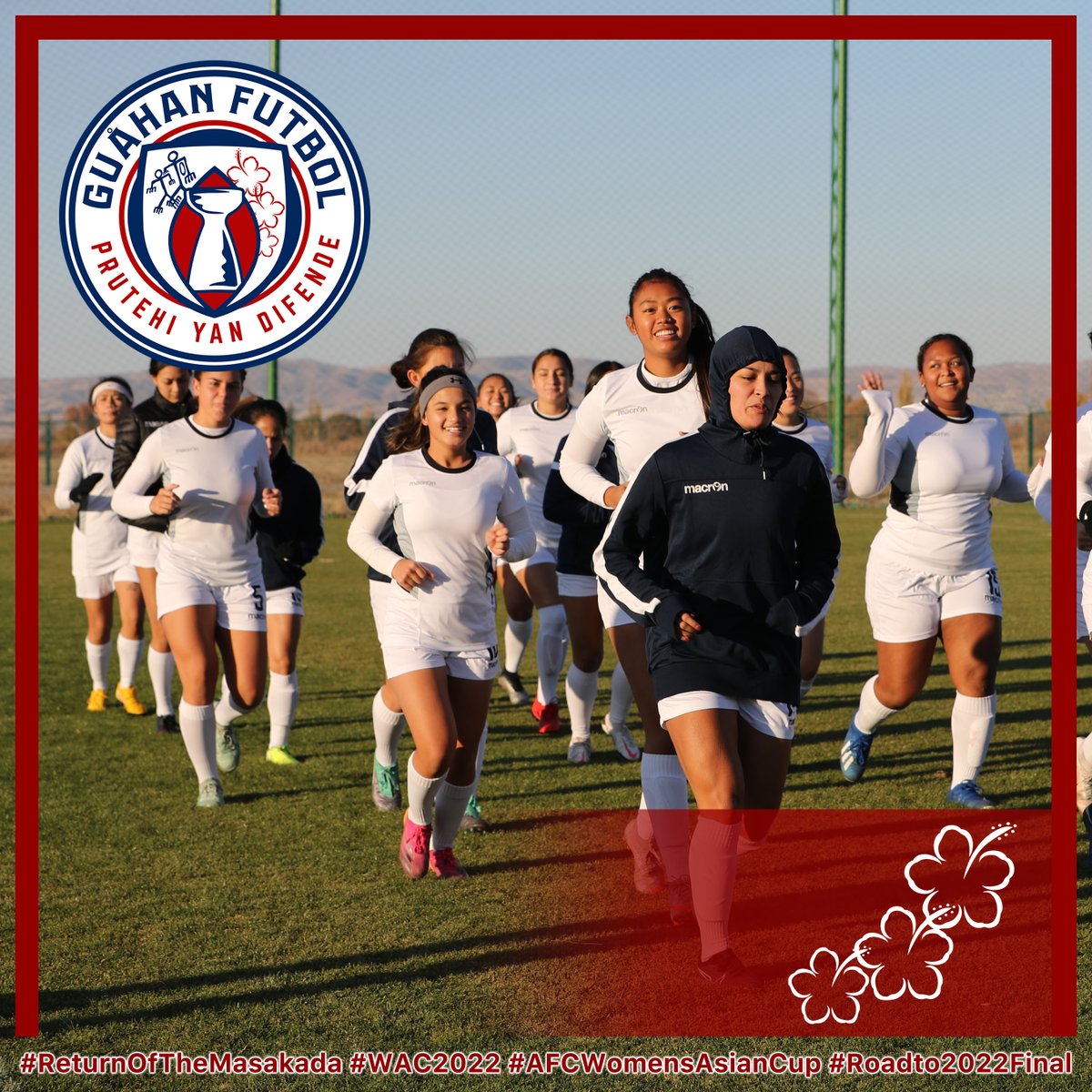 GuamFootball's tweet photo. The Masakåda, Guam WNT, trained one last time before its match against Lebanon in the AFC Women's Asian Cup Qualifiers. 

Sunday, Oct 24 at 9 p.m. Guam time - watch live: https://t.co/tB2aE7CZwg

Biba Masakåda !

#GuamFootball #GuamSoccer #GuahanFutbol #GuamMasakada #WAC2022 https://t.co/Yh0glNYNdu
