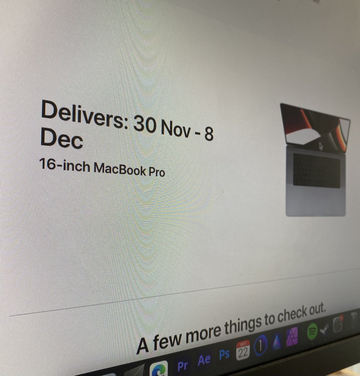 itsrondelRB's tweet image. I did a thing. 

December 8th. Ugh. 

#MacBookPro2021