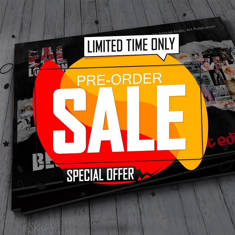 EAL - BEST OF EROTIC ART - First Edition
A collection of work by international erotic artists

Hardcover - 51 different artists - 120 pages- 297x210mm 
Pre-order it now and use EAL21 to get a 20% discount if ordering before 31 October.
Order on this link: einershop.com/product.php?pi…