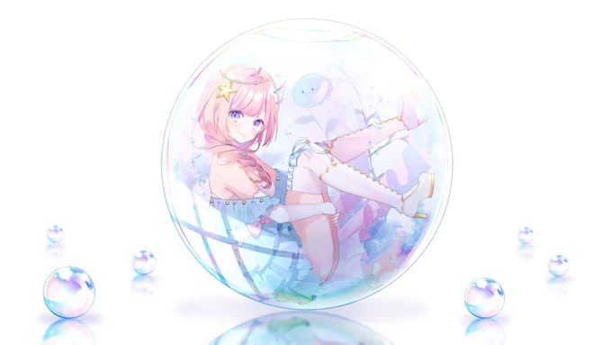 Vtuber海月シェルさん【@umitsukishell 】1stアルバムのイラスト担当しました🌟 