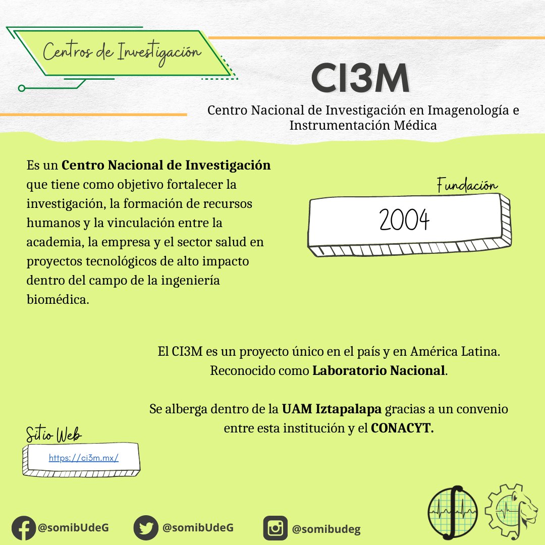 somibUdeG's tweet photo. Conoce más acerca del CI3M 🧬🔬🧠 
.
.
.
#CIATEQ #yosoyingbiomédico #capítuloestudiantil #IngenieríaBiomédica #UniversidadDeGuadalajara #CUCEI #UDG #Guadalajara https://t.co/AwkbgGPUnB