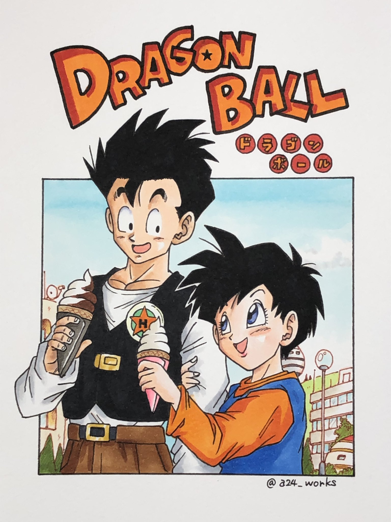 ドラゴンボール ポスター 孫悟飯 超サイヤ人カラーイラスト 鳥山明 激レア】ドラゴンボールZ 超サイヤ人2孫悟飯 ビジュアル色紙