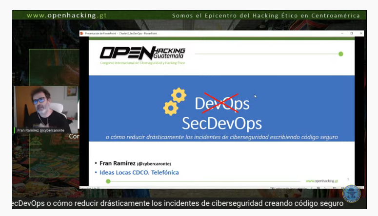 jrleonett's tweet photo. 3ra conferencia del día, el maestro @cybercaronte en OPEN HACKING GUATEMALA 2021 #openhackinggt #openhackingguatemala #openhacking https://t.co/dkIzxMi2i0
